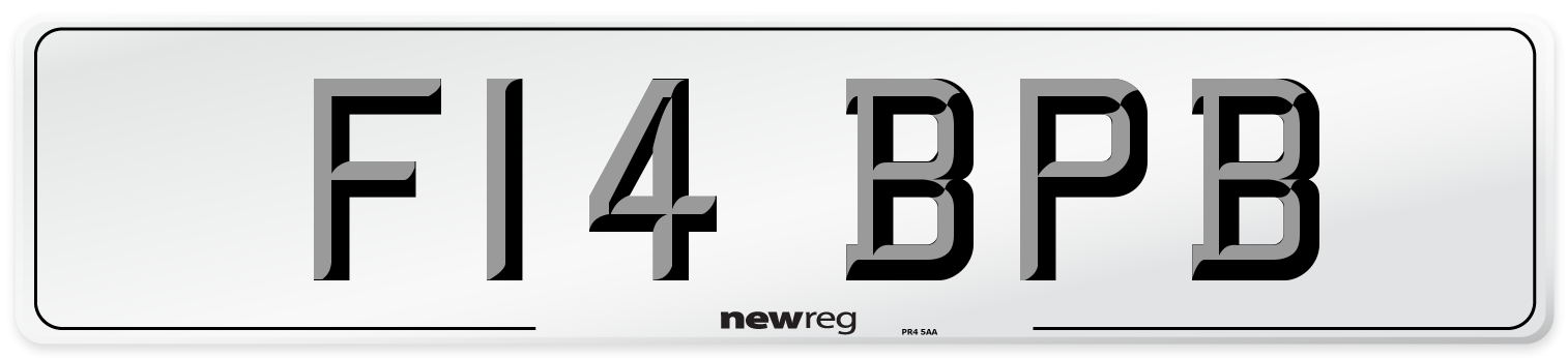 F14 BPB Number Plate from New Reg